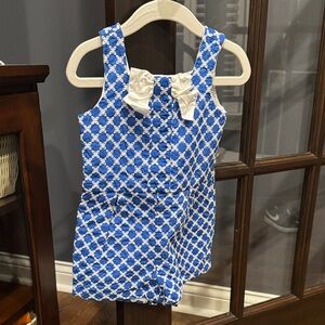 Janie and Jack Blue & White Romper